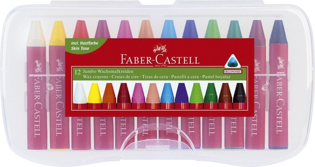 Faber-Castell 120011 Crayons de cire Jumbo Boîte de 12(T) Image du produit 