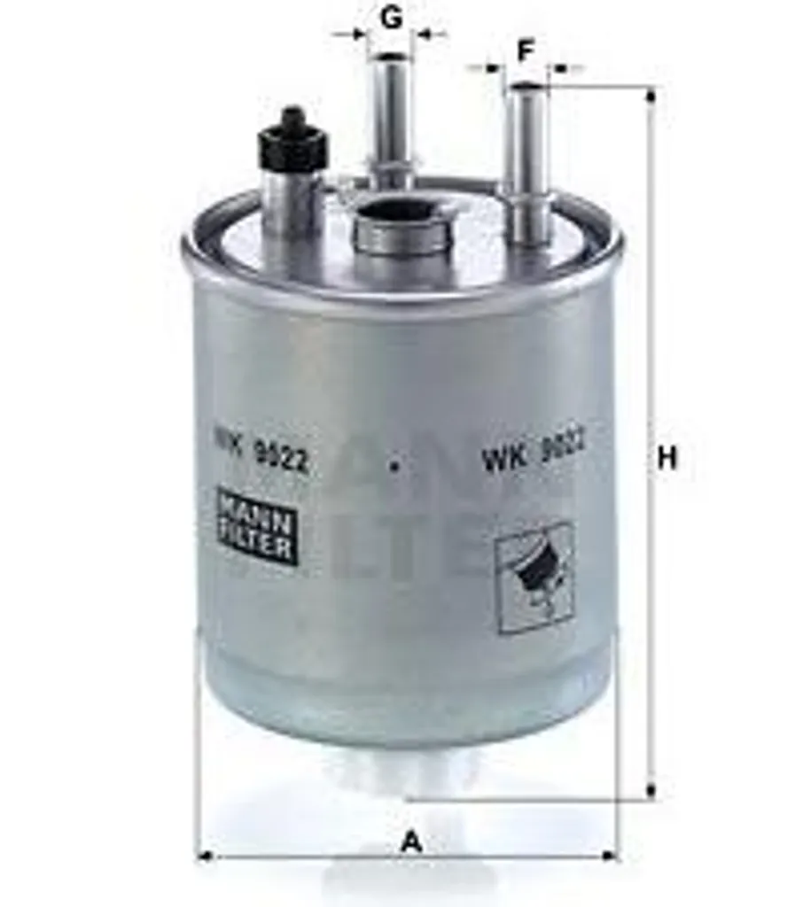 Filtre à essence et gasoil WK 9022 pour entretien Renault Laguna et Twingo