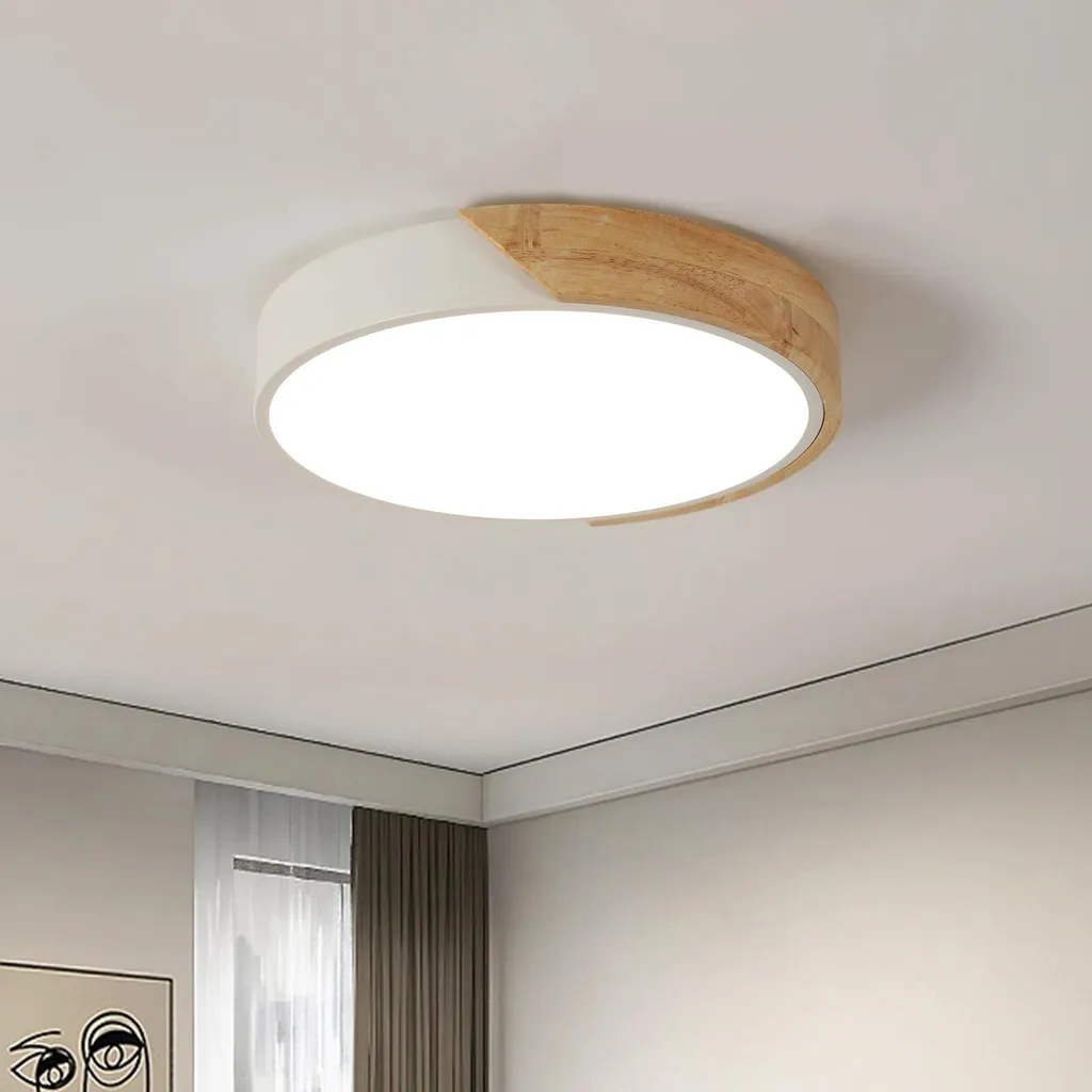 Plafonnier LED rond blanc neutre montage en saillie 220V pour 15m²