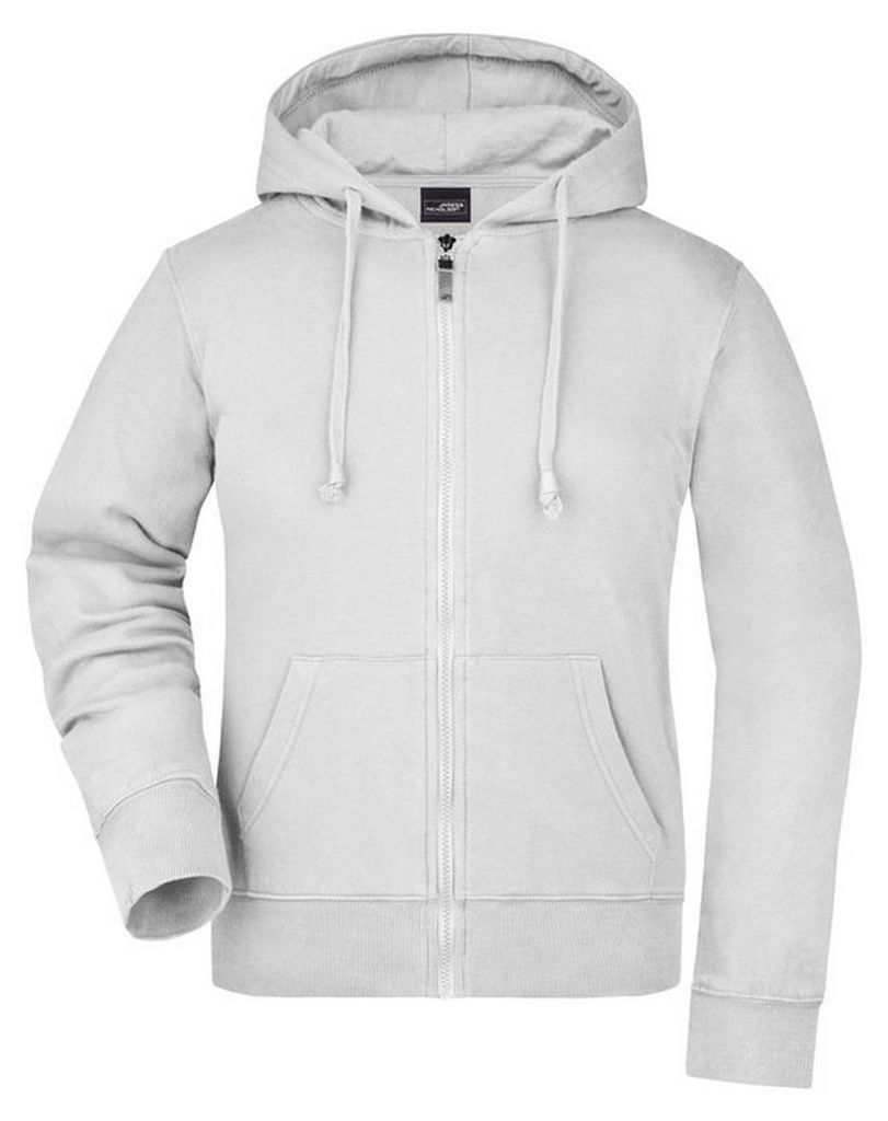 James and Nicholson - Hoodie mit durchgehendem Reißverschluss für Damen LT2448 (XL) (Weiß)