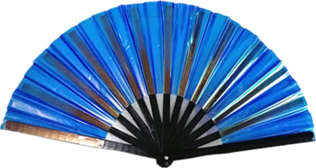 Faltfächer, 13 Rippen, gratfrei, brillante Farbe, Geburtstagsgeschenk, transparent, 13 Zoll, groß, glänzend, Rave-Handfächer, Performance-Requi...