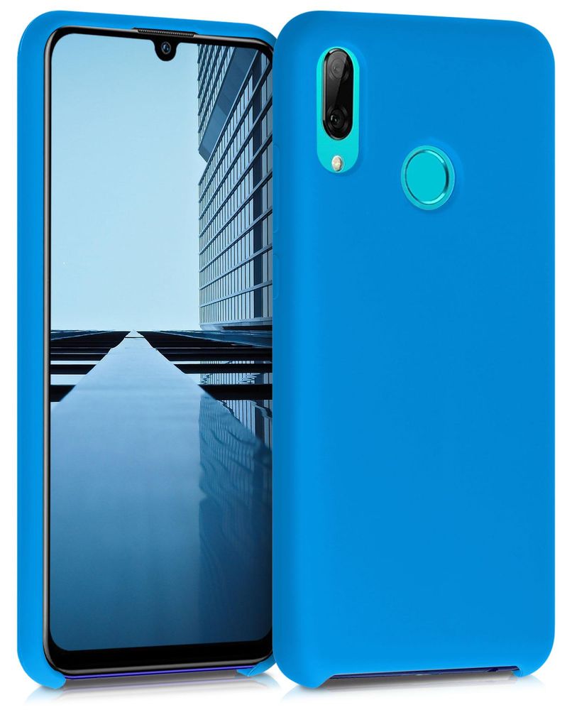 kwmobile Handyhülle für Huawei P Smart (2019) Hülle - Case Silikon - Kabelloses Laden - Schutzhülle Cover in Strahlend Blau