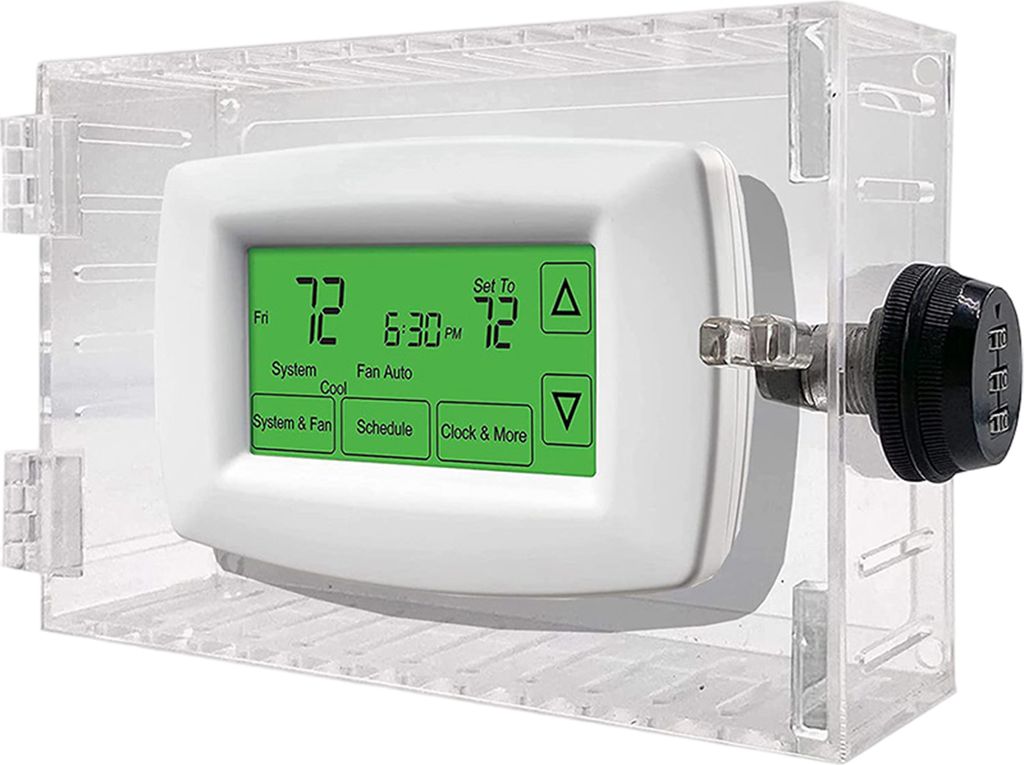 Thermostat-Schlossbox mit wichtigen stempelfreien großgröße transparenten Kunststoffbox-Schutzuniverseller Thermostatschutzschutz auf Wandindust...