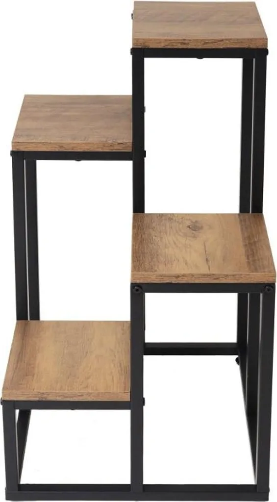 Support en métal pour 4 fleurs Chêne rustique - Porte-plante robuste - 7