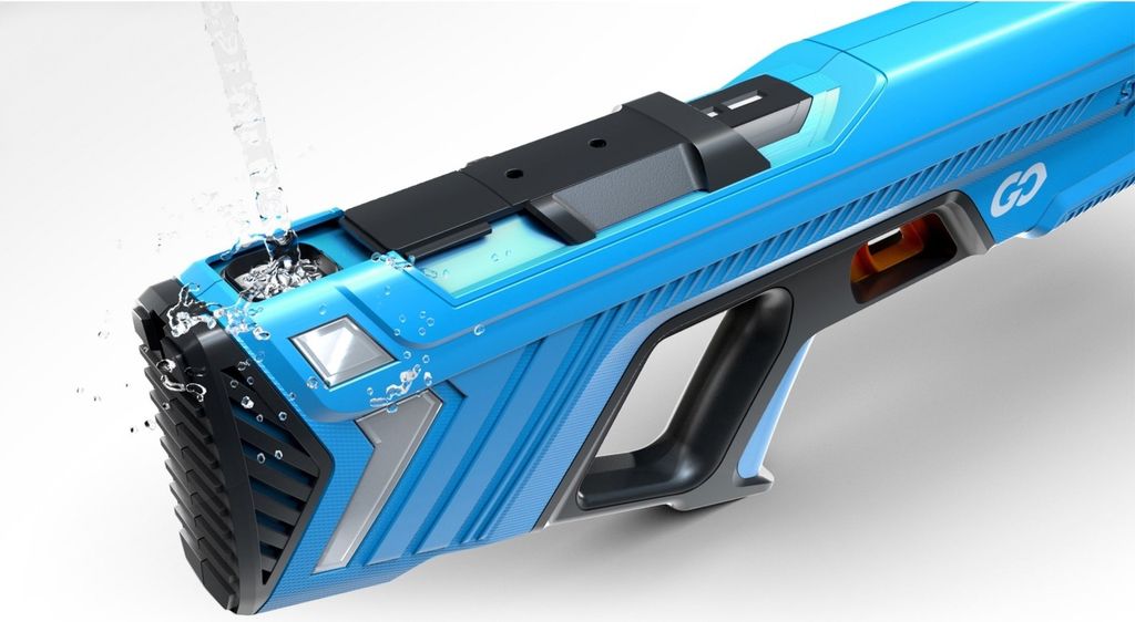 SpyraGO Pistolet à Eau Électronique Automatique - Portée 9m, LED, Charge Rapide - Jouet Été Enfants & Adultes