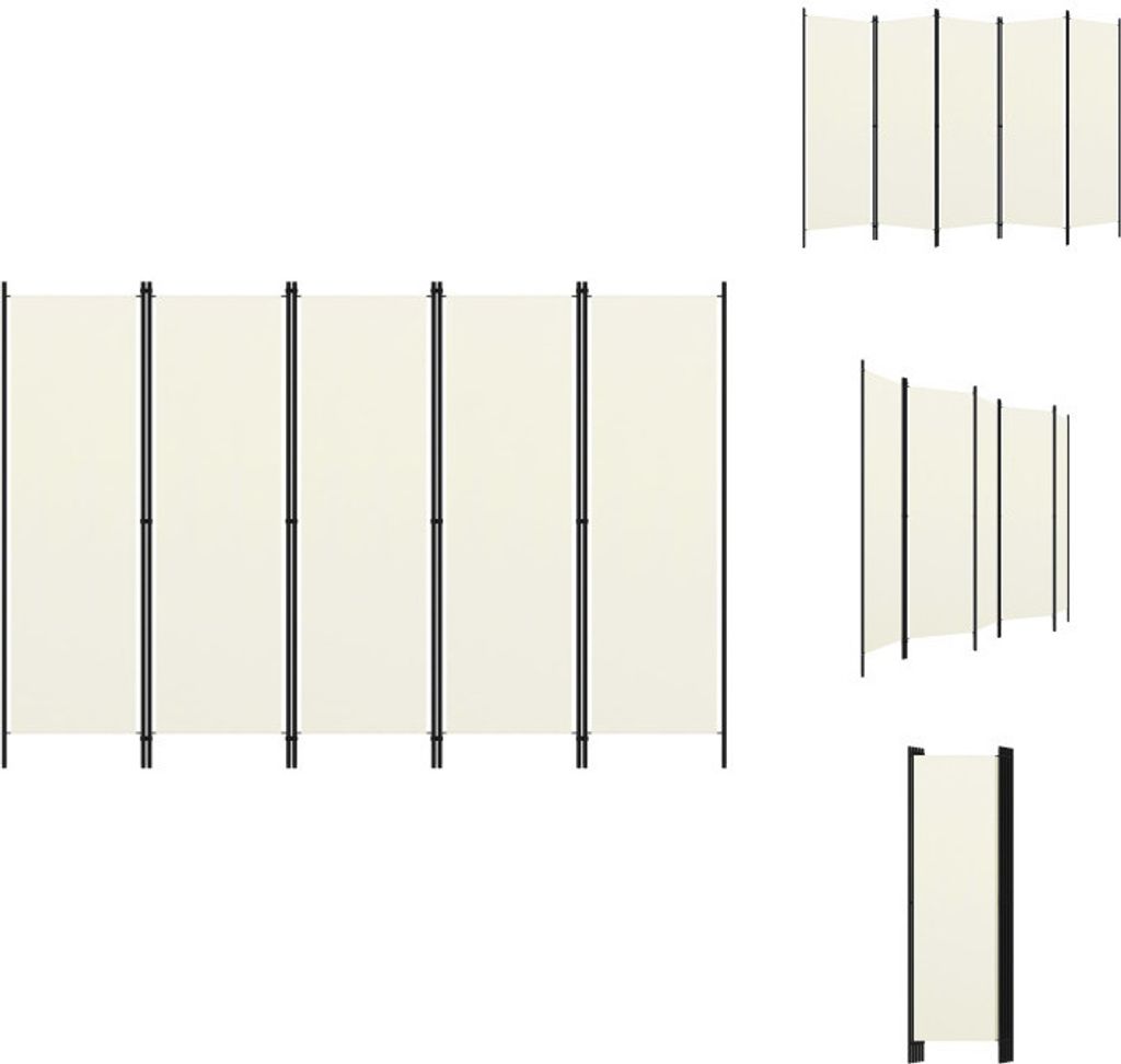 vidaXL Divisorio 5 pezzi bianco crema 250x180 cm - Divisori Immagine del prodotto 