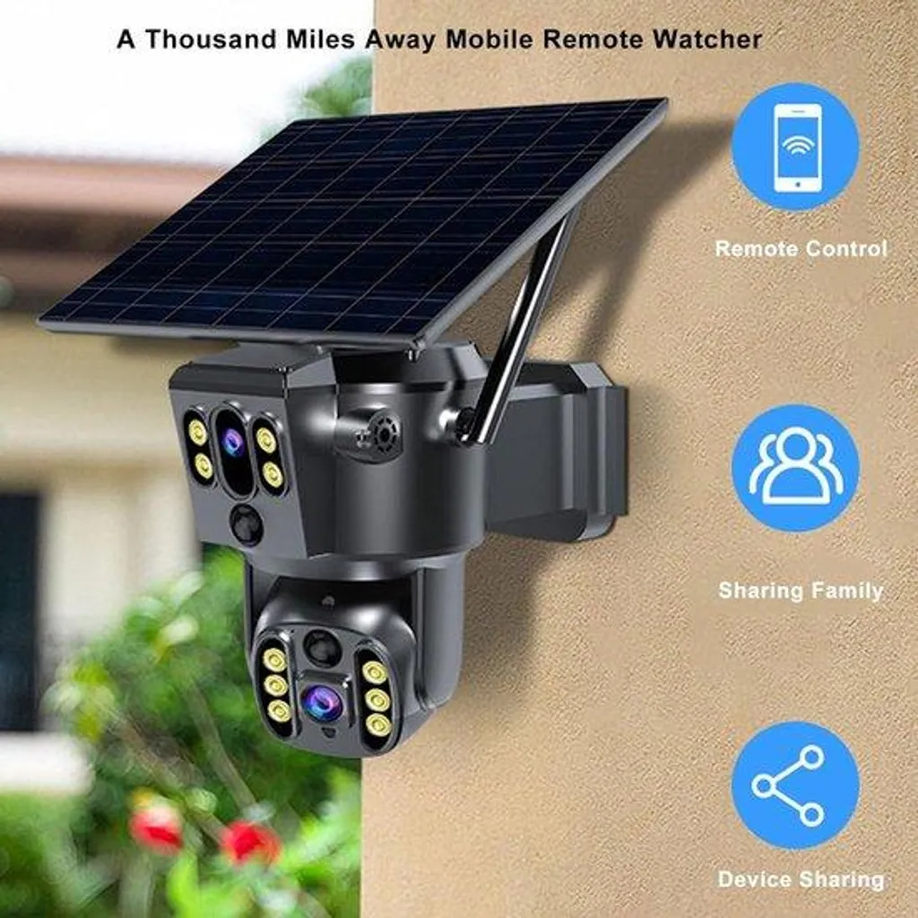 Caméra 4G solaire 4K sans Wi-Fi ni électricité, sécurité totale 8MP d'extérieur