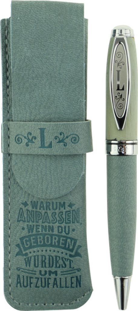 History & Heraldry Bamboo Persönlicher und individueller Kuli Kugelschreiber Stift mit Namen und Spruch Personalisiertes Etui Monogramm-Design per...