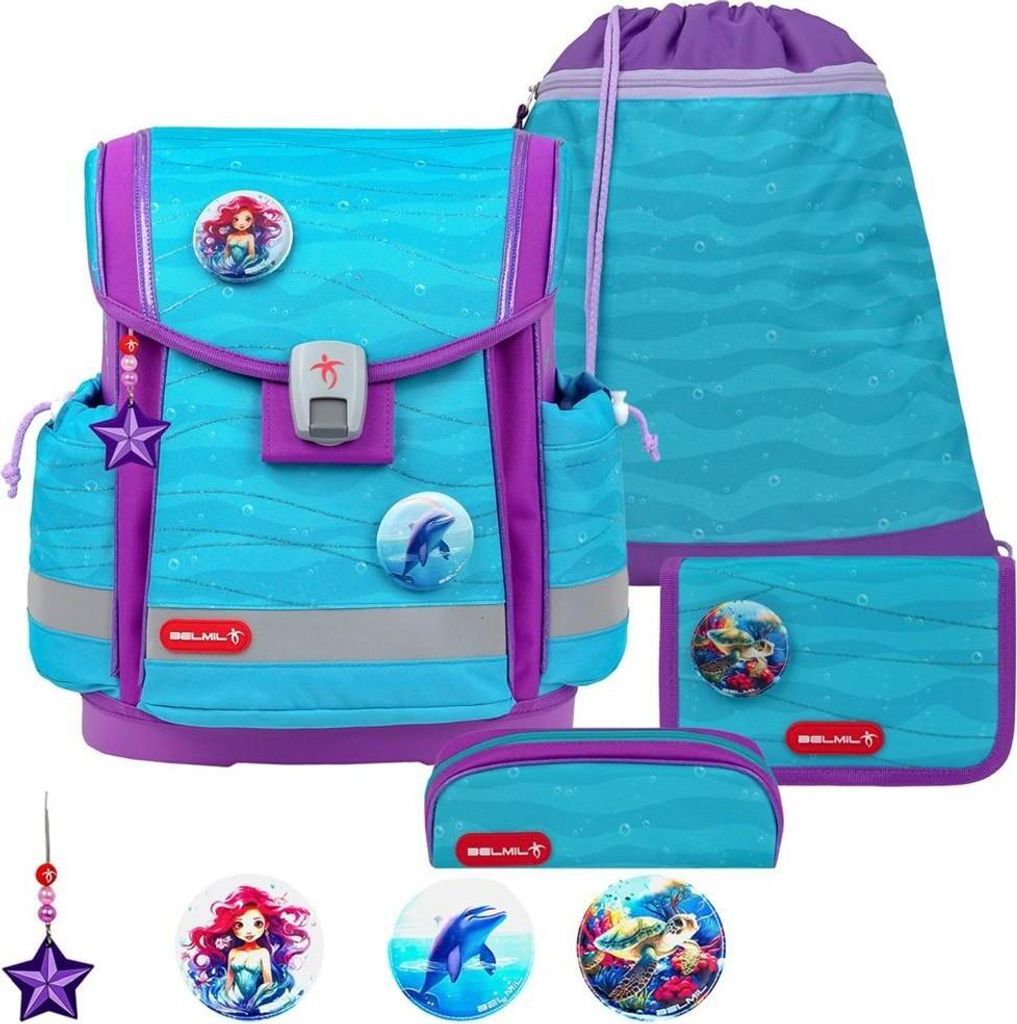 Belmil Schulranzen Set "Under the Sea" 1.Klasse für Mädchen Einschulung Grundschule CLASSY PLUS 2024