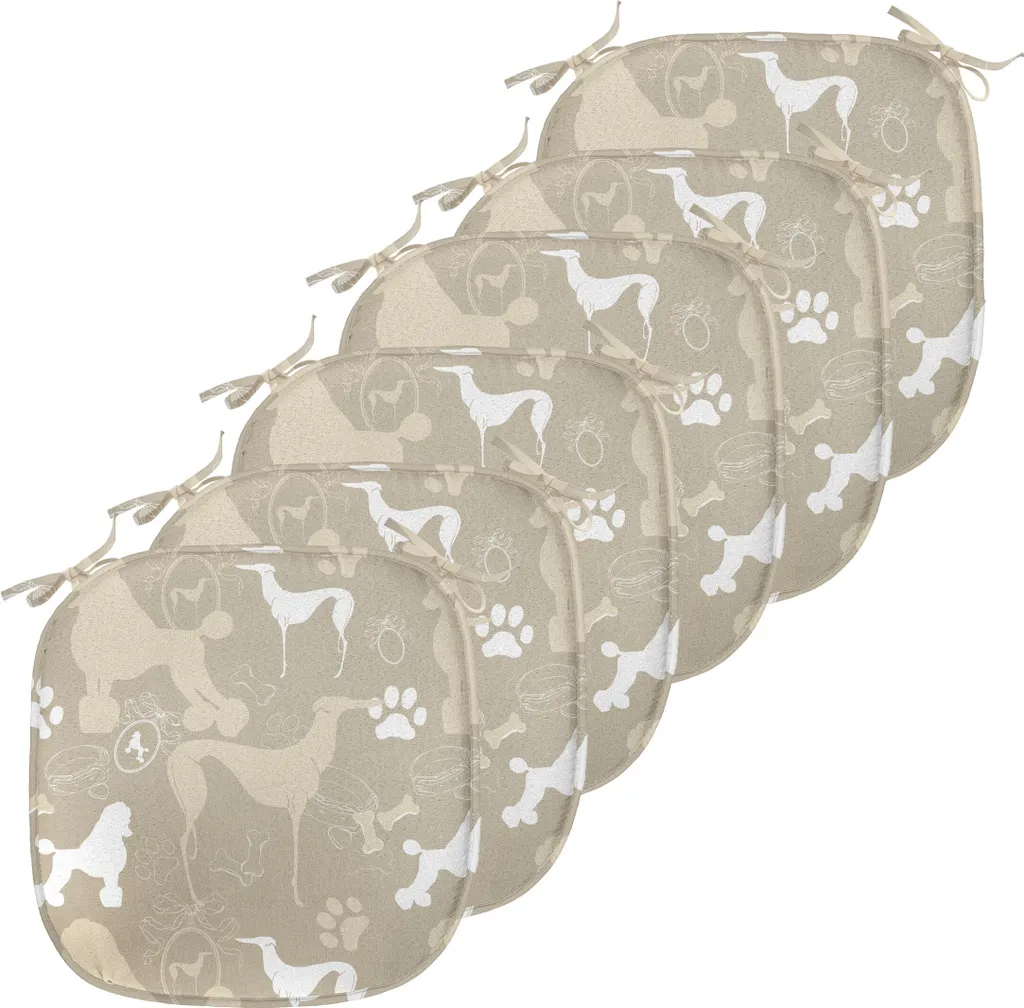 Coussin de Chaise Anti-Tache et Stable - Solution 40x40 Motif Chien x6