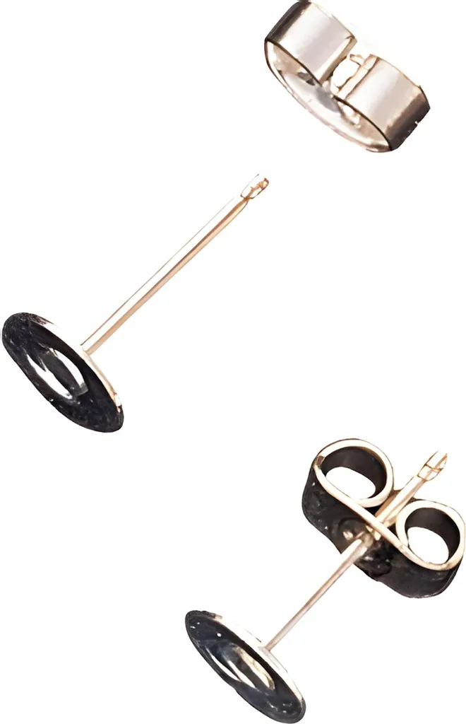 Supports Clous d'Oreille Argentés 5mm pour Création de Bijoux DIY