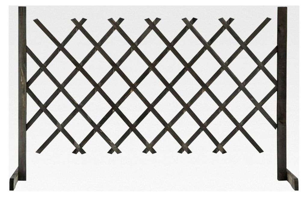 Zaun und Absperrungen, Zaunpaneele, Gartenzaun, grau, 120 x 90 cm, Massivholz