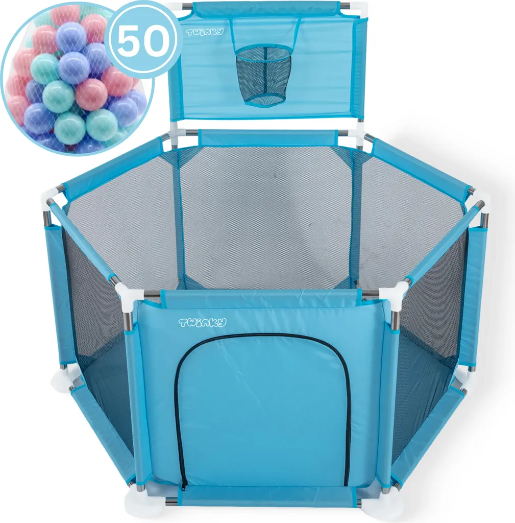 Parc Bébé Pliant avec 50 Balles - Espace de Jeu Constructible et Stable