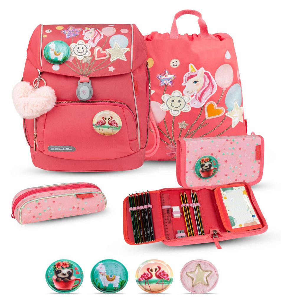 Belmil Comfy Plus Premium Schulranzen Set 5-teilig "Rose Quartz"