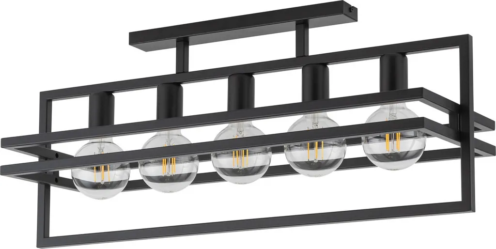 Plafonnier loft industriel noir Merci 5 points E27 Sigma Lighting 15W