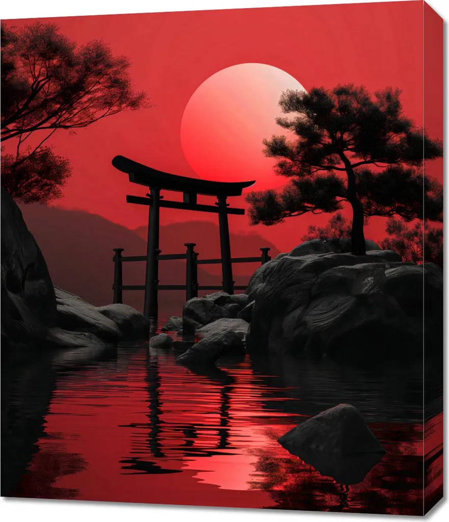 Tableau Décoratif Temple dans le silence - Image Murale Zen 60x70