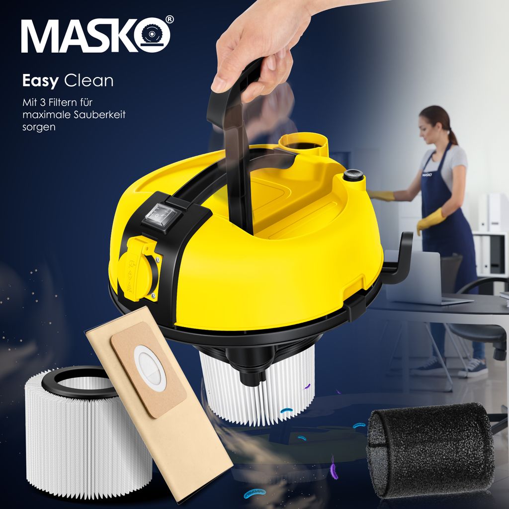 MASKO® Industriestaubsauger Staubsauger Nass Trocken Sauger Produktbild 6