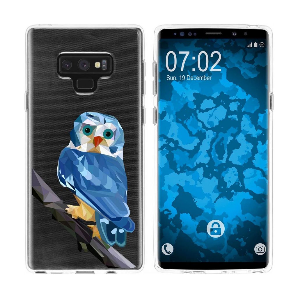 PhoneNatic Case kompatibel mit Samsung Galaxy Note 9 Silikon-Hülle Vektor Tiere Eule M1