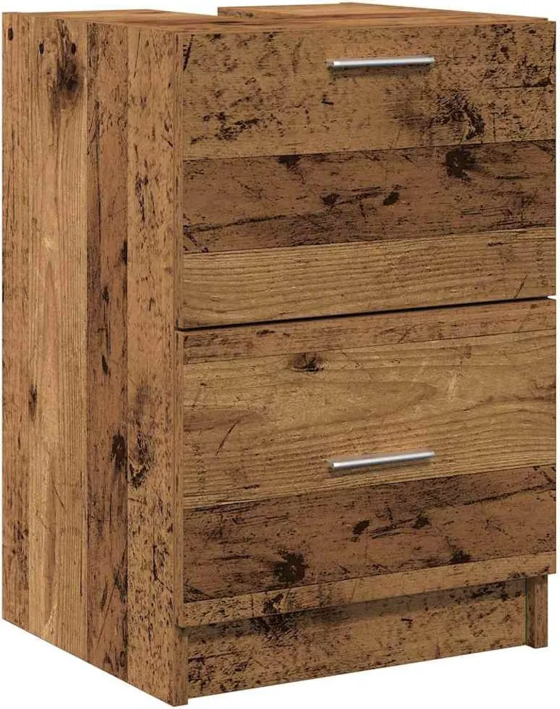 Armoire de salle de bain bois ancien 40x37x59 cm meuble de rangement