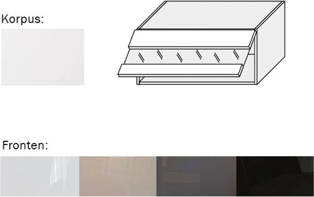 Hängeschrank (EST-WES/80/LAM) 80cm perlweiß matt Acryl Frontfarbe wählbar