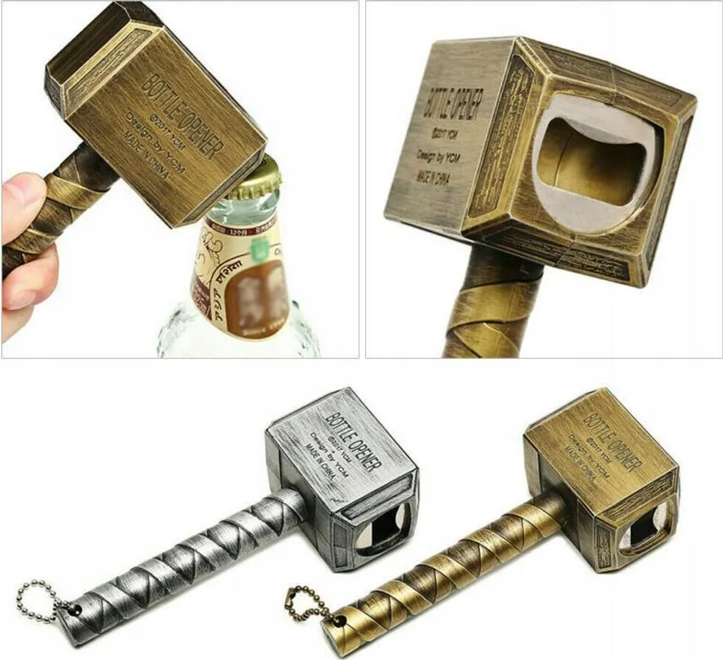 Aimant en argent Mjolnir - Puissant Magnet Marteau de Thor Décoratif