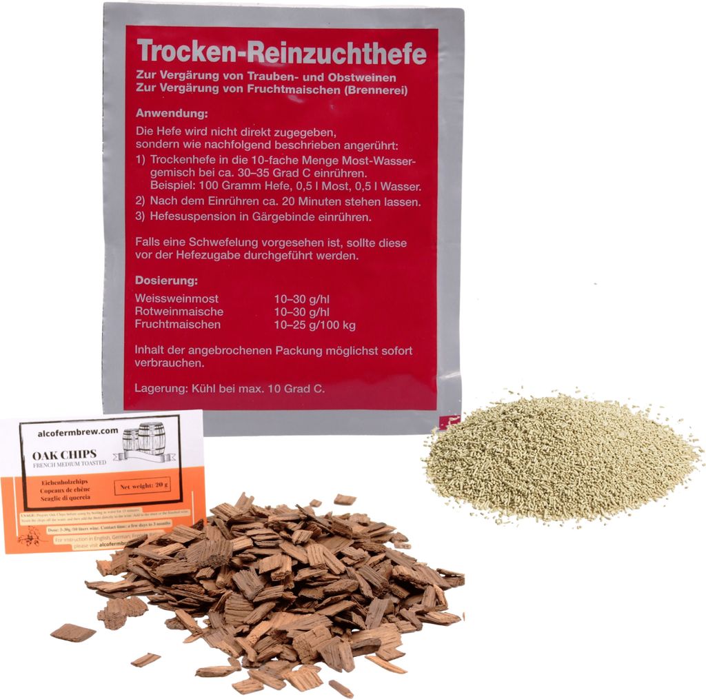VINA Hefe für Rotwein und Schaumwein 20g - Weinhefe, Trocken Wein Hefe