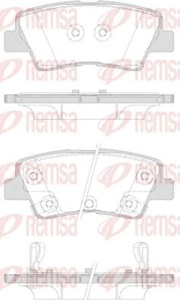 Plaquettes de Frein REMSA 1362.42 Arrière pour Hyundai Elantra et i30