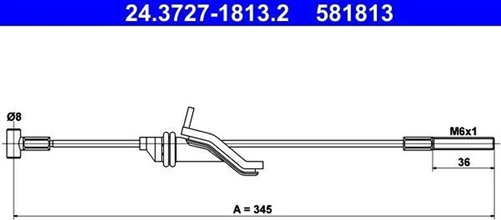 Câble de frein à main ATE 24.3727-1813.2 pour Mazda 3 BK OE BP4K44150B