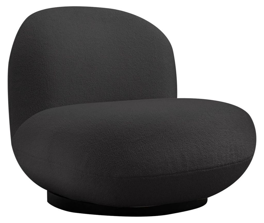Loungesessel Emma aus Teddy Bouclé drehbar - Schwarz Produktbild 