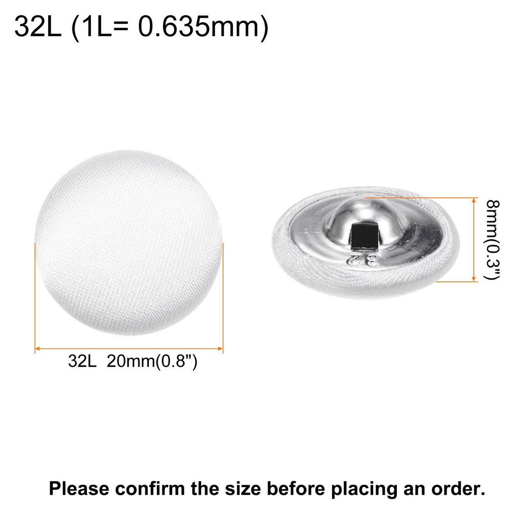 10 Stš¹ck Kn?pfe Wei? mit Stoffbezogene 20 mm N?hkn?pfe Rund Stoffš¹berzug Knopf ?senkn?pfe fš¹r Mantel Hosen Anzš¹ge Kleider Blusen Kleide...