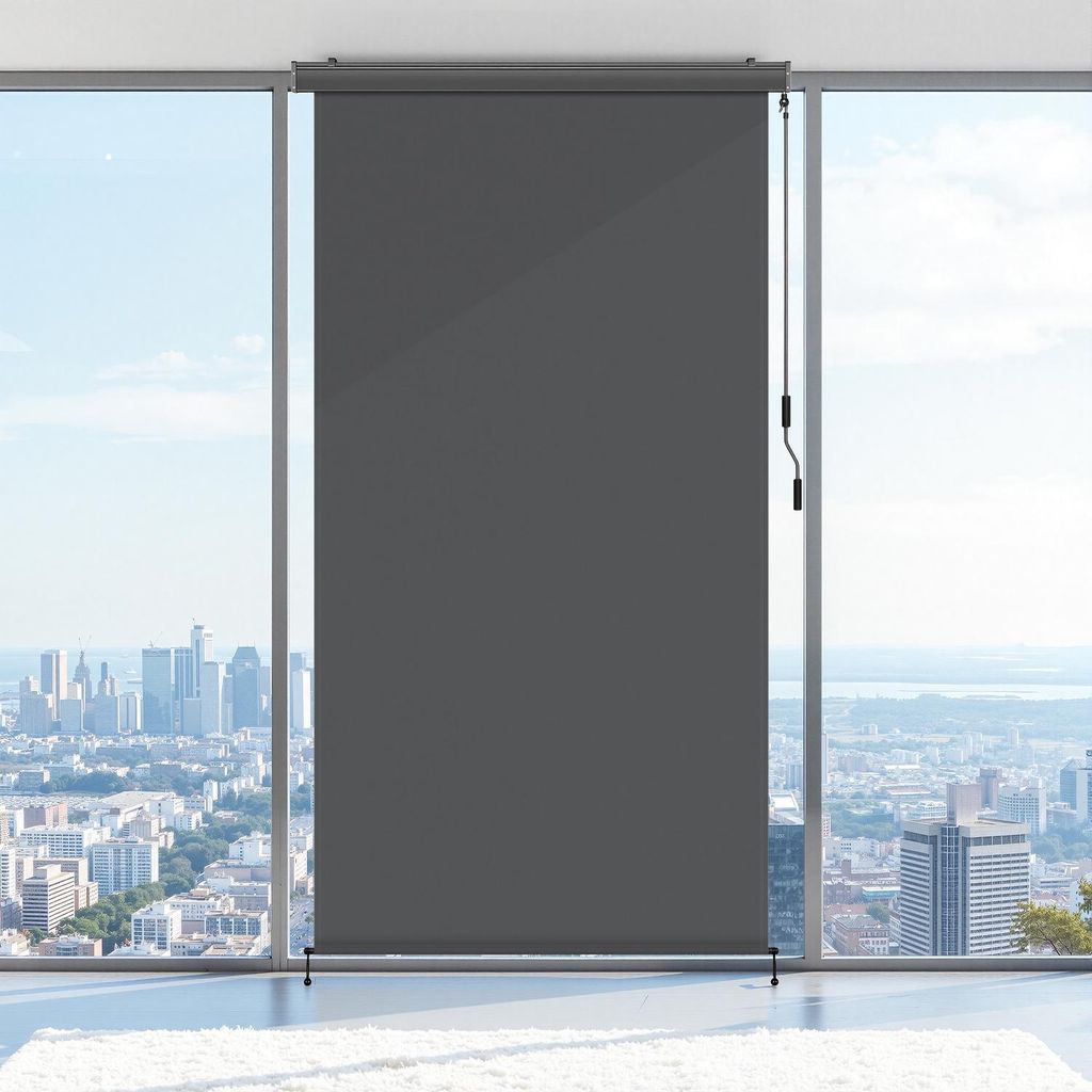 Faziango Senkrechtmarkise 250x140cm Anthrazit für Außen- und Innenbereich Außenrollo wasserfest mit Handkurbel für Balkon, Terrasse & Garten Ba...