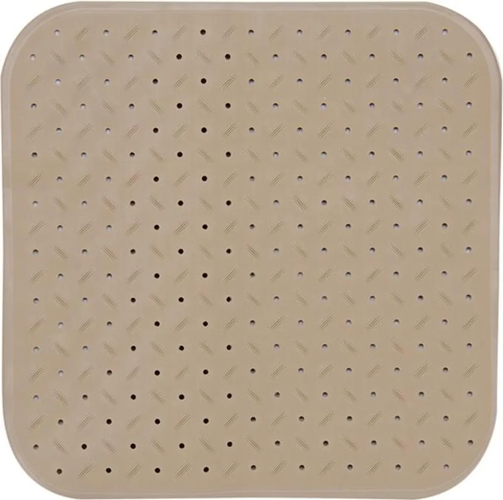 MSV Tappetino doccia Premium Tappetino bagno Tappetino bagno antibatterico antiscivolo con ventose - beige - profumato alla rosa - circa 54 x 54 cm - lavabile a 60° C