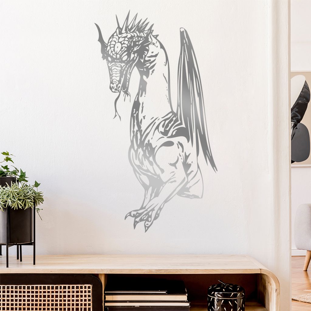 Drachen Wandtattoo in 6 Größen - Wandaufkleber Wall Sticker - Dekoration, Küche, Wohnzimmer, Schlafzimmer, Badezimmer
