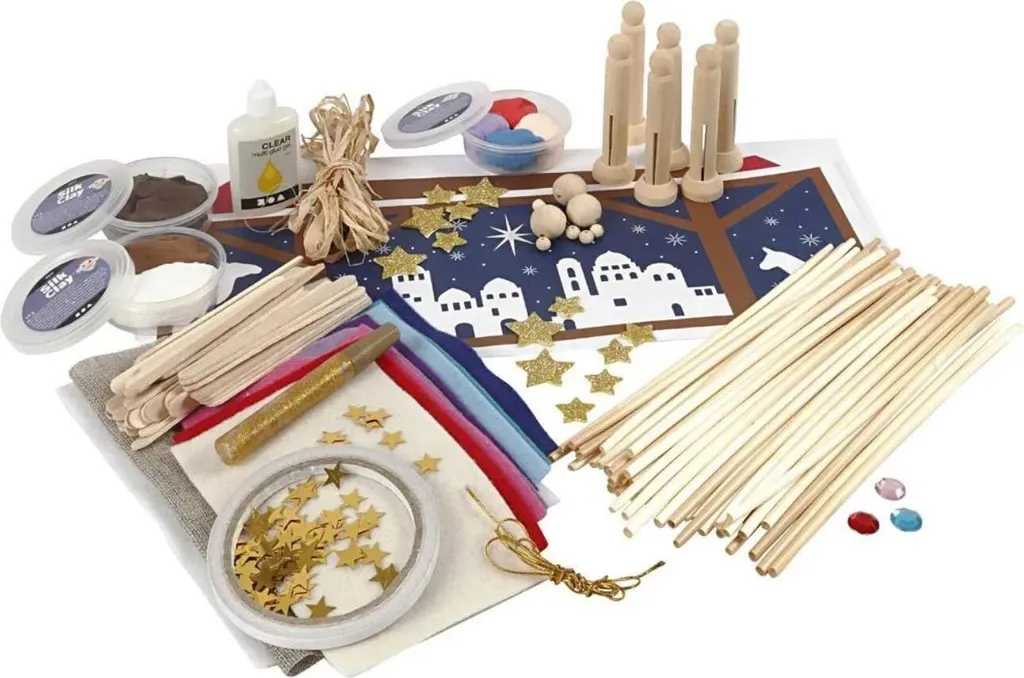 Crèche de Noël Facile à Monter : Kit de Bricolage Complet sans Colle