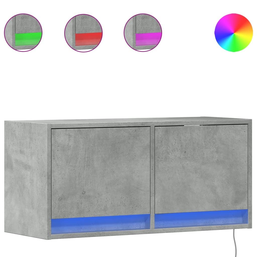 vidaXL TV-Wandschrank mit LED-Beleuchtung Betongrau 80x31x38 cm