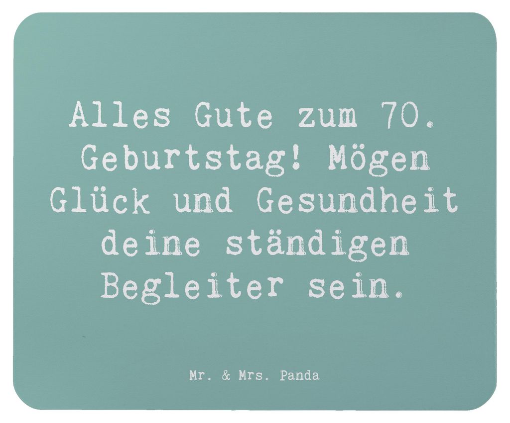 Mr. & Mrs. Panda Mauspad Spruch 70. Geburtstag Glück und Gesundheit - Meeresbrise - Geschenk, Mousepad, computermatte, Erinnerungen, herzlicher Gr...