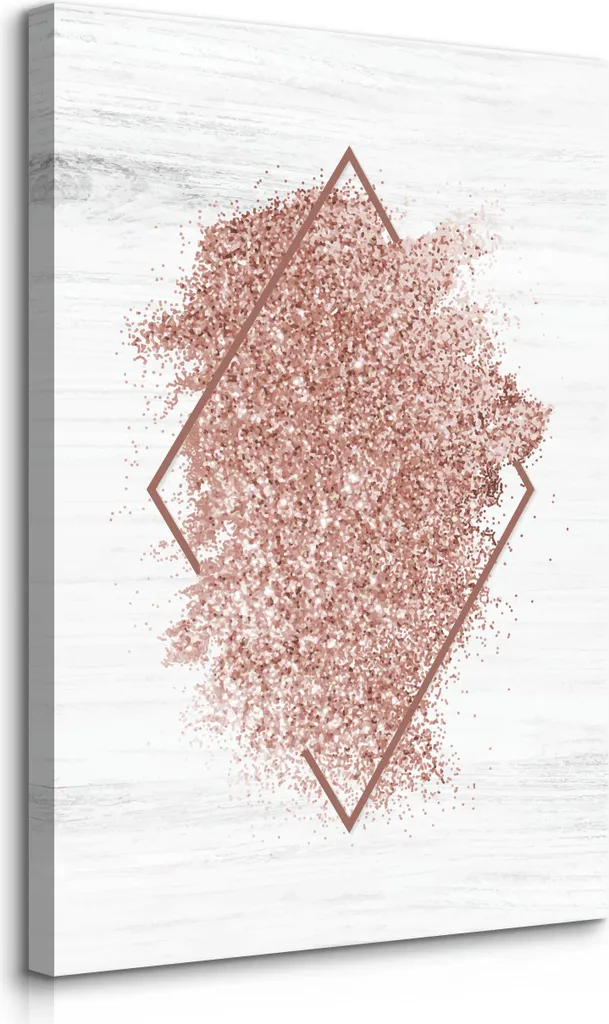 Muralo ABSTRAKTION Quadro Tela 80x120 Rombo Design Effetto Legno