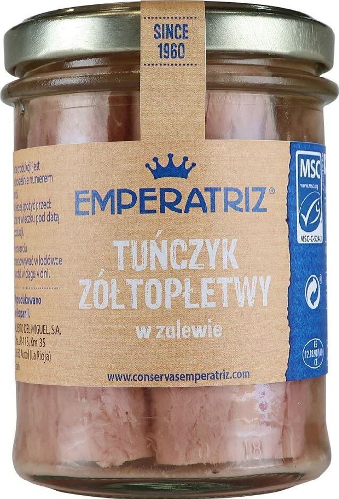 MSC GELBFLOSSENTHUNFISCH IN EIGENER SAUCE 200 g (140 g) (GLAS) - EMPERATRIZ