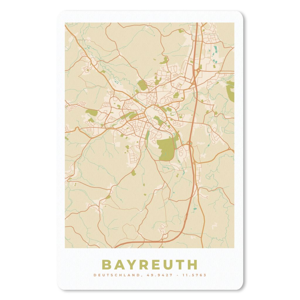 MuchoWow Mauspad Mousepad Stadtplan - Bayreuth - Stadtplan - Vintage 18x27 cm - Mousepads - Maus Mat - Pad - Mausunterlage