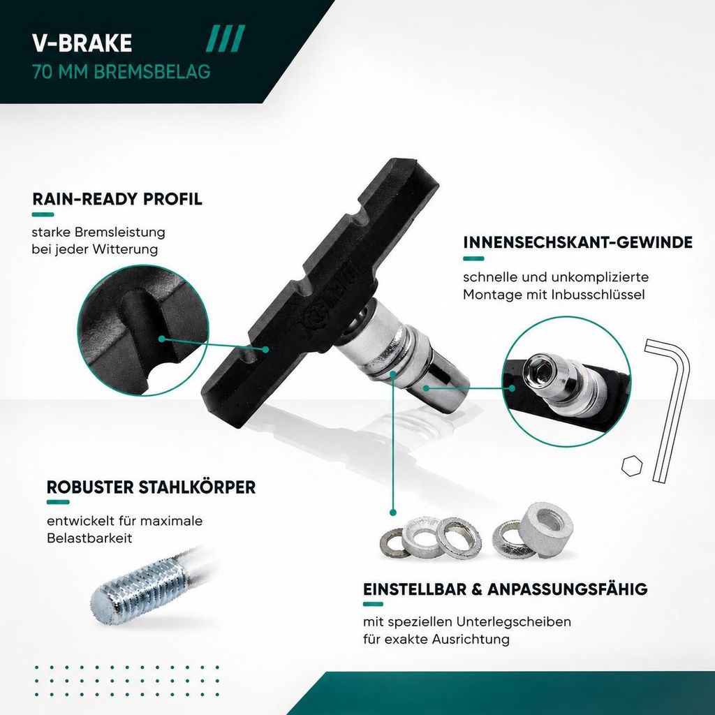 20 Stück Fahrrad Bremsen Set für Shimano | 10 Paar Produktbild 
