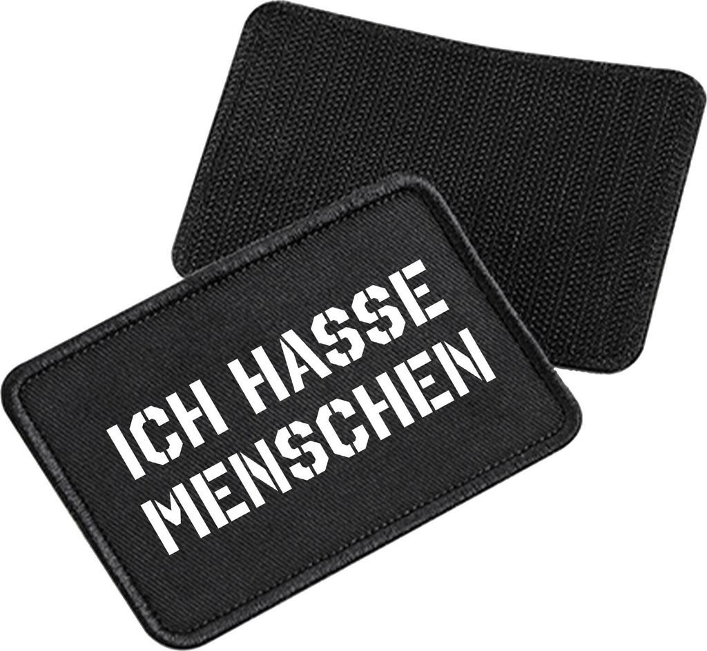 Huuraa Patch ICH HASSE MENSCHEN Black 10 x 6,5cm Baumwolle Produktbild 