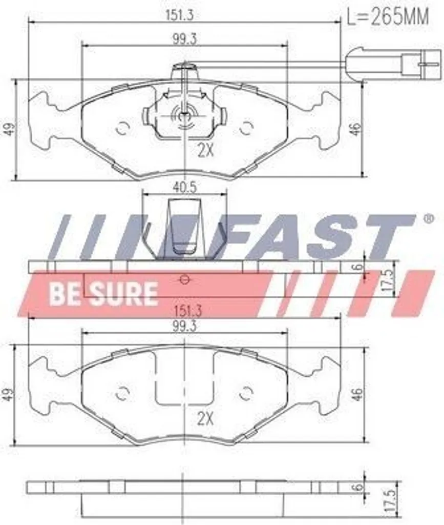 Plaquettes de frein avant FAST FT29086 OE 71738156 pour Palio et Siena