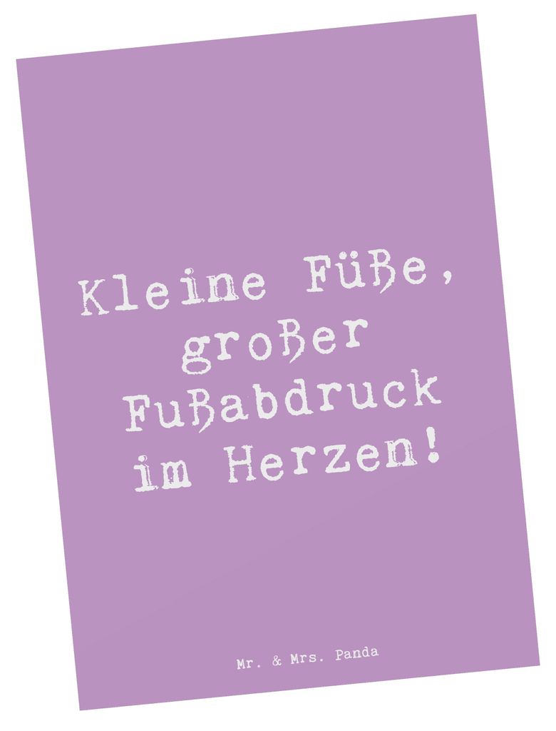 Mr. & Mrs. Panda Grußkarte Spruch Kind Fußabdruck - Lavendeltraum - Geschenk, Familie, Postkarte, Ansichtskarte, großer, Fotokarte, Verwandte, H...