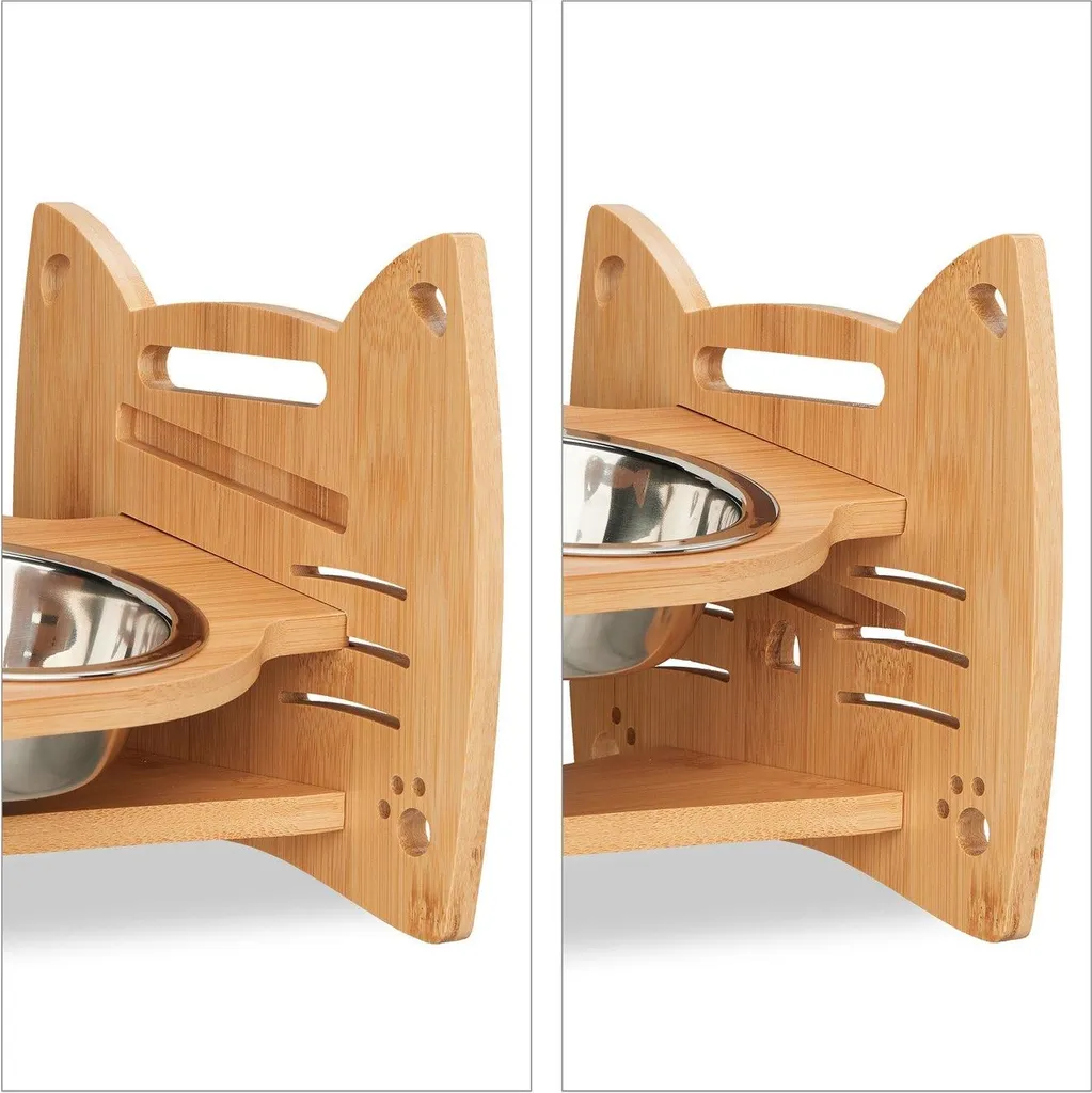 Support de gamelles surélevé et ajustable pour chats et petits chiens - 6