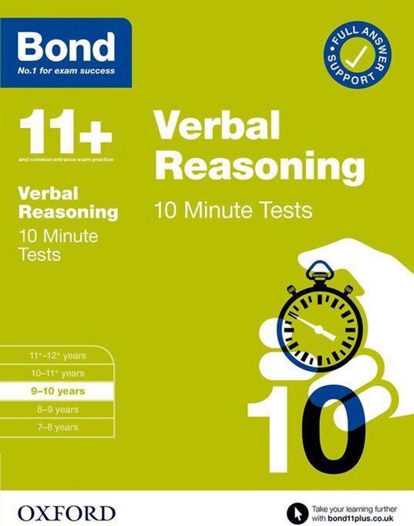 Bond 11+: Bond 11+ 10 Minute Tests Verbal Reasoning 9-10 years: For 11+ GL assessment and Entrance Exams