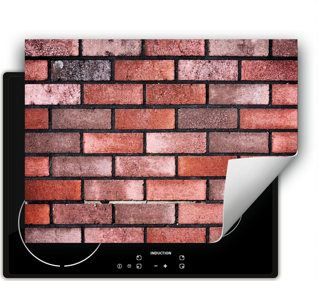 DarHaus Herdabdeckplatte 80x52 cm Anti Rutsch Matte Aufrollbar, Backstein