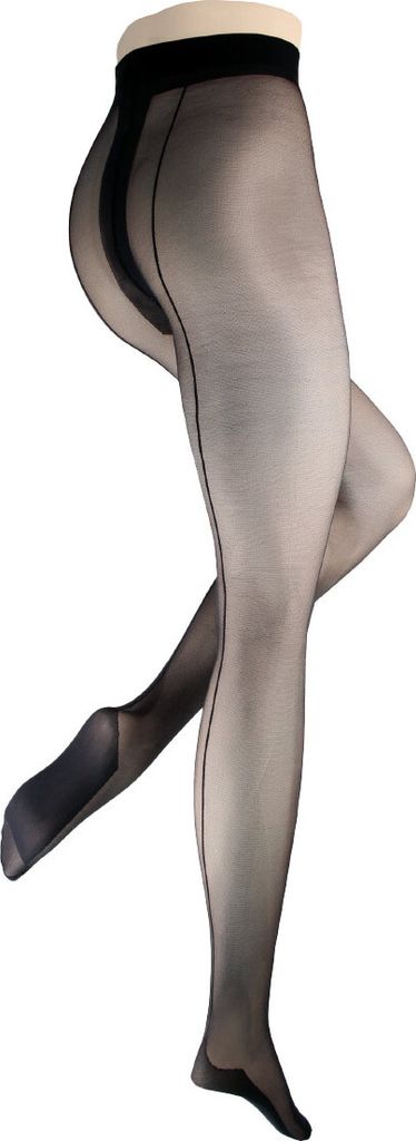 Elegante Damen Nahtstrumpfhose NAHT 20 DEN schwarz-40-42 (M)(3)