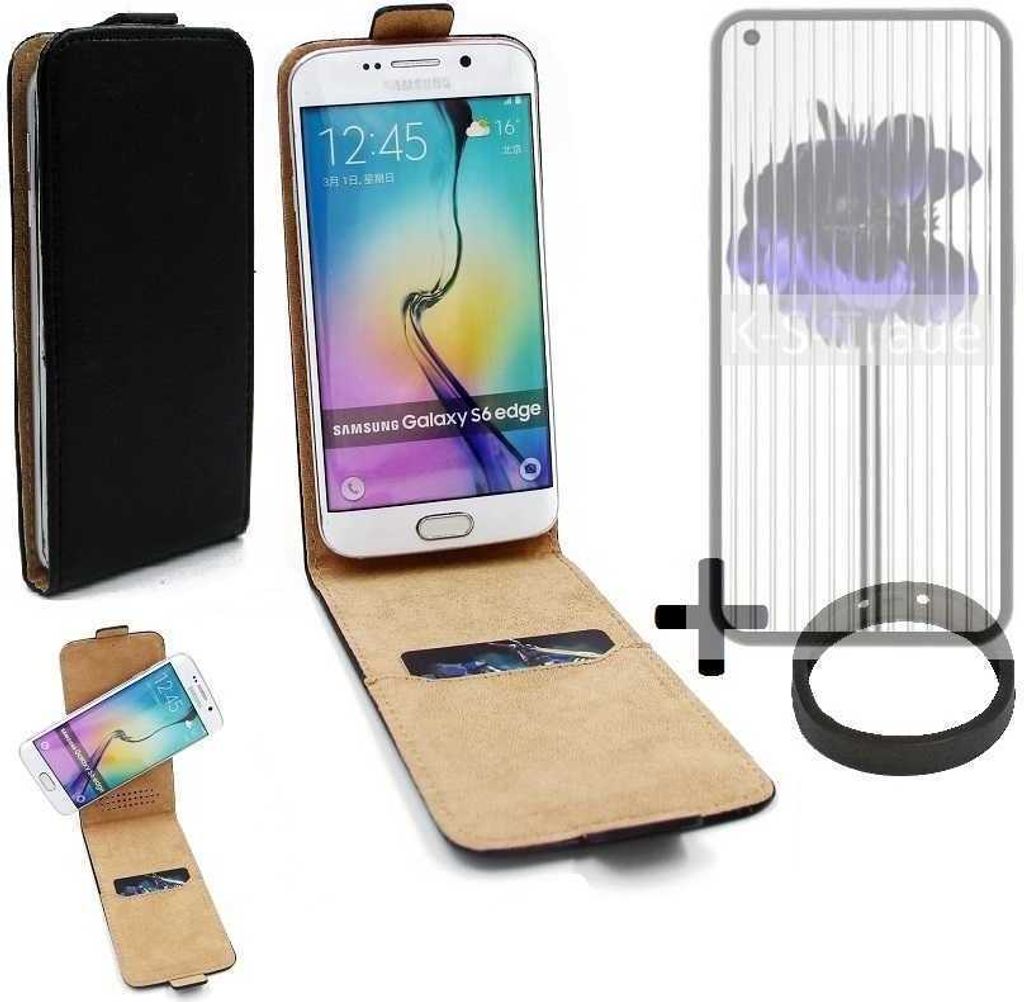 K-S-Trade TOP SET Handyhülle kompatibel mit Nothing 1 360° Flipstyle Schutzhülle Smartphone Tasche schwarz + TPU Bumper, Case Hülle Flip cover