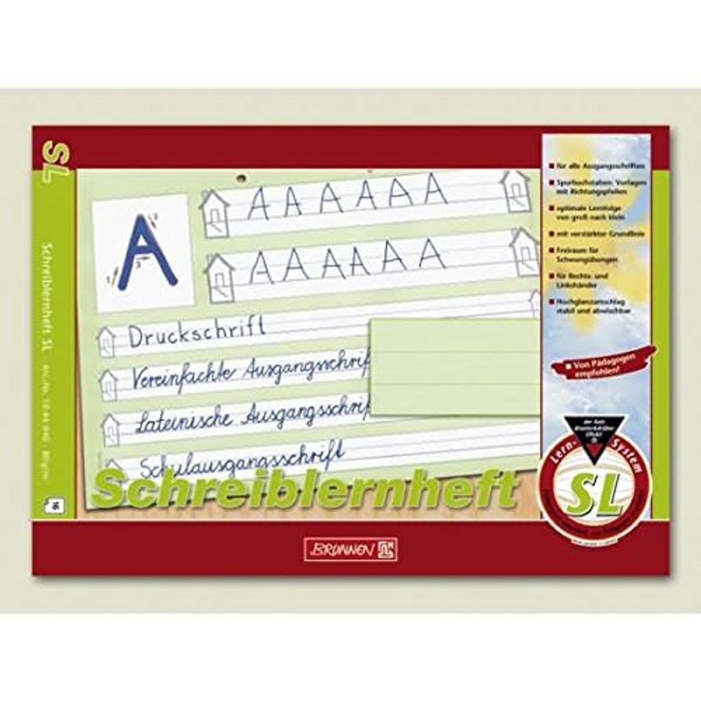 Schreiblernheft A4 Lineatur SL 80 g/qm 16 Blatt Packung mit Produktbild 