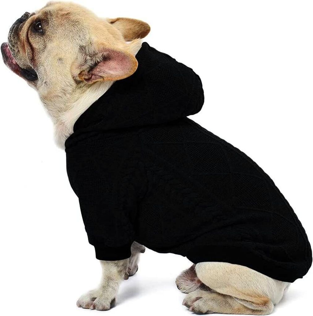 Bulldoggen-Kapuzenpulli - Schwarz L